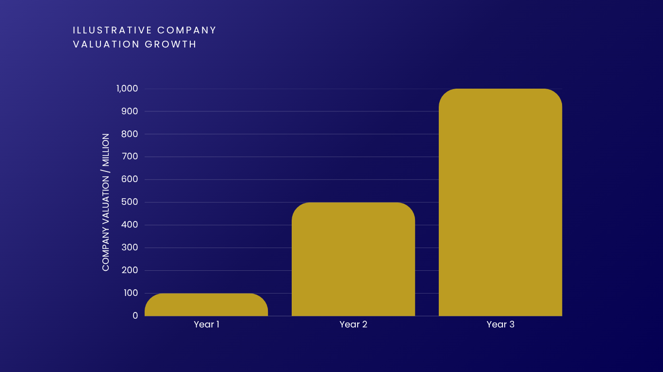 Illustrative Company Valuation Growth Over Time